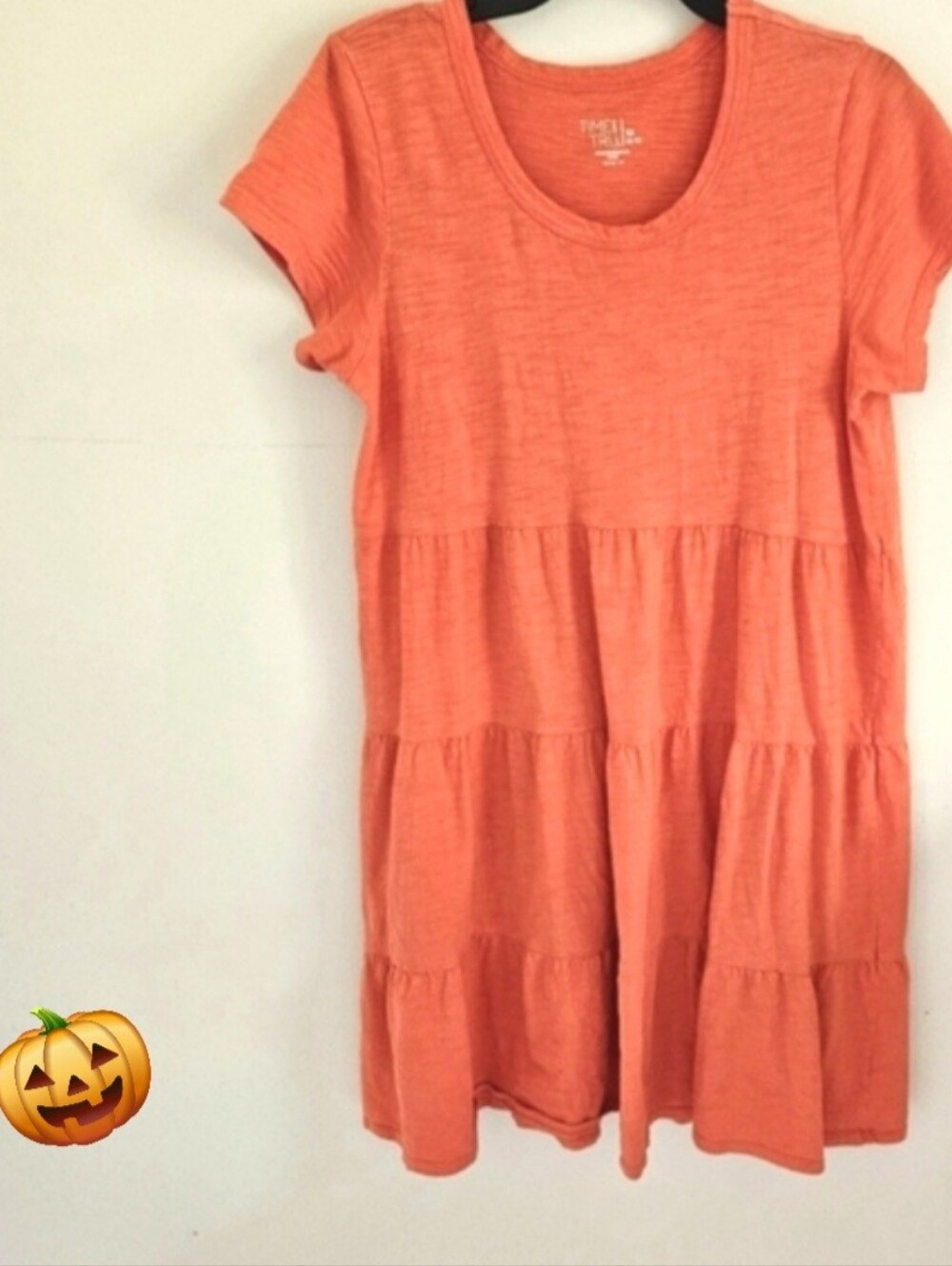 Time and Tru Orange Tiered Tshirt Dress